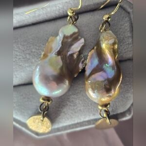 Fresh Water Pearl Earrings In Gold
